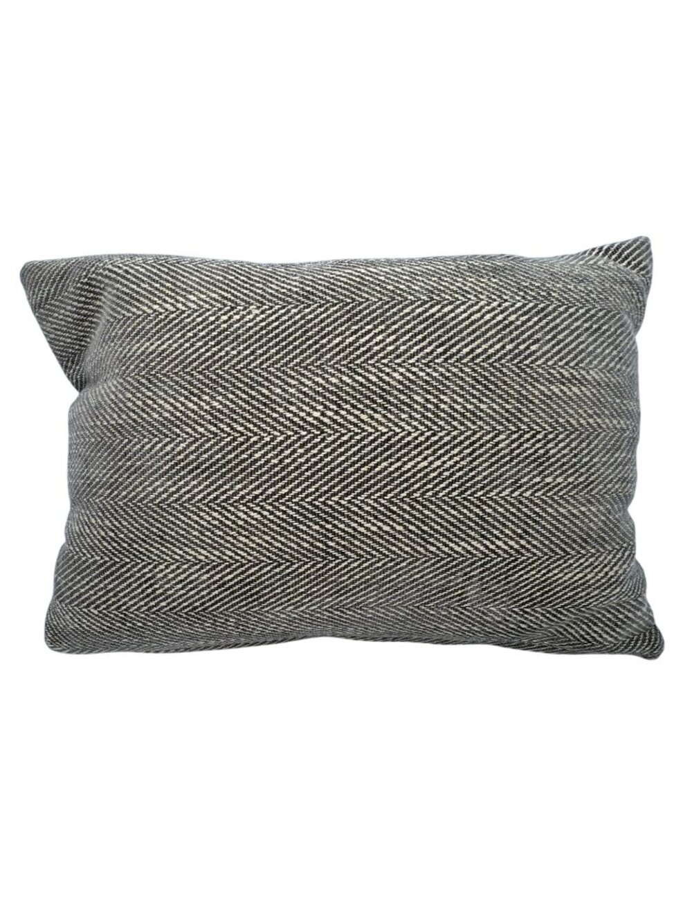 Dualap Herringbone Tweed Burlap Reversible Lumbar Pillow Gray Textured 11"x16"